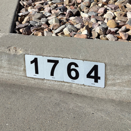Reflective Curb Number Tiles - DIY Curb Address Kit