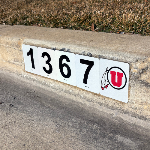 Reflective Curb Number Tiles - DIY Curb Address Kit