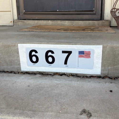 Reflective Curb Number Tiles - DIY Curb Address Kit
