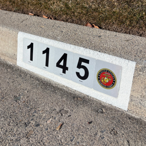 Reflective Curb Number Tiles - DIY Curb Address Kit