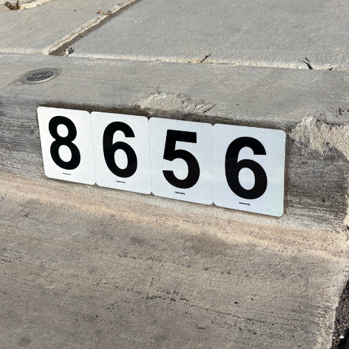 Reflective Curb Number Tiles - DIY Curb Address Kit