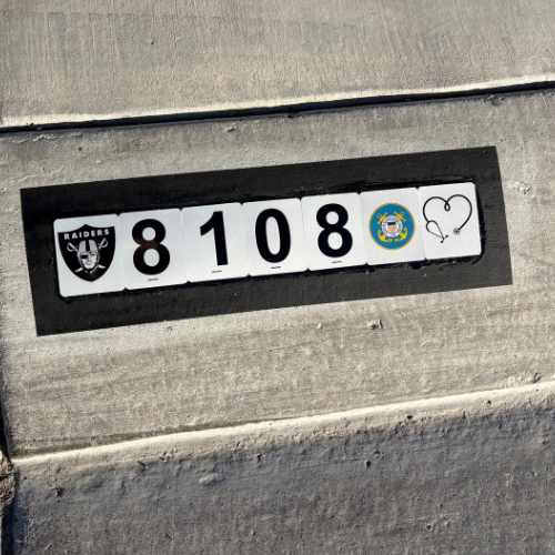 Reflective Curb Number Tiles - DIY Curb Address Kit
