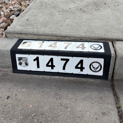 Reflective Curb Number Tiles - DIY Curb Address Kit