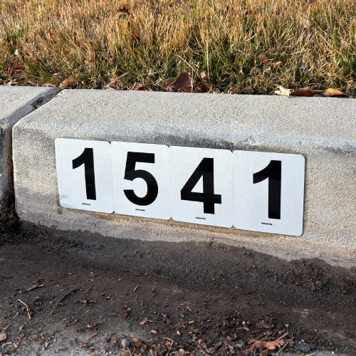 Reflective Curb Number Tiles - DIY Curb Address Kit