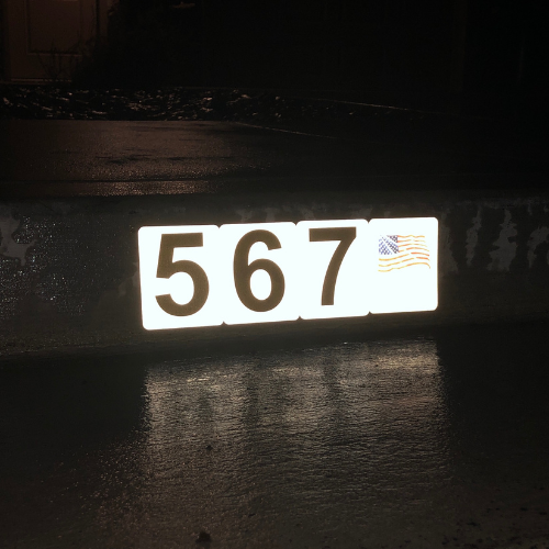 Reflective Curb Number Tiles - DIY Curb Address Kit