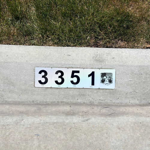 Reflective Curb Number Tiles - DIY Curb Address Kit