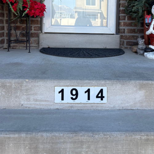 Reflective Curb Number Tiles - DIY Curb Address Kit
